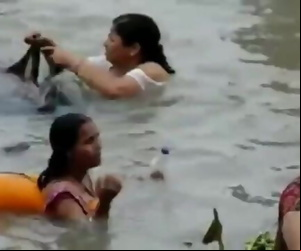 India ganga bathing..